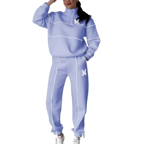 Womens 2 Piece Outfits Lounge Hoodless Pullover Sweatshirt Sweatsuit Sets Sweatshirt Baggy Fashion Sweatpants With Pockets - Image 5