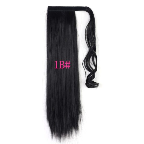 Long Straight Wrap Around Clip In Ponytail Hair Extension Heat Resistant Synthetic Tail Fake Hair - Image 6