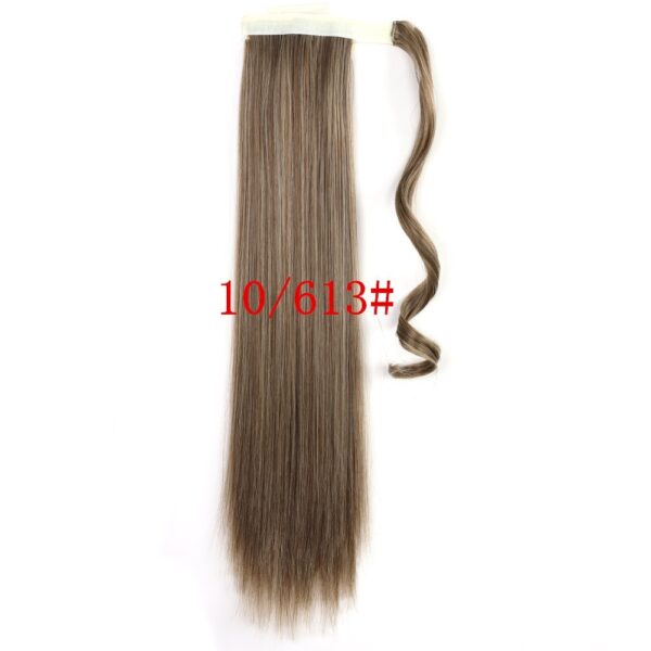 Long Straight Wrap Around Clip In Ponytail Hair Extension Heat Resistant Synthetic Tail Fake Hair - Image 7