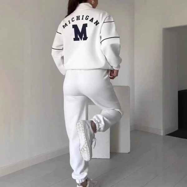 Womens 2 Piece Outfits Lounge Hoodless Pullover Sweatshirt Sweatsuit Sets Sweatshirt Baggy Fashion Sweatpants With Pockets - Image 9