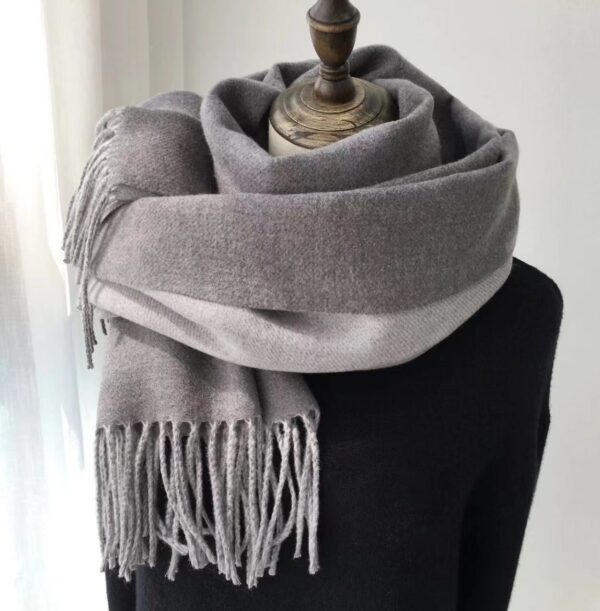 Double-sided Artificial Australian Wool Scarf Shawl - Image 4