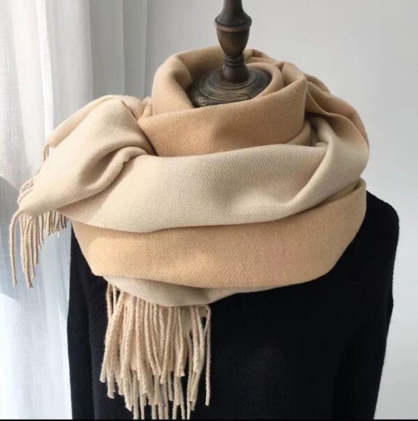 Double-sided Artificial Australian Wool Scarf Shawl - Image 2