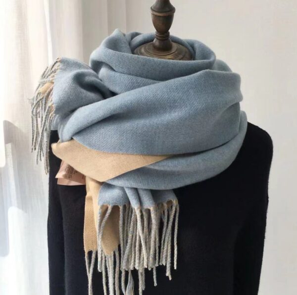 Double-sided Artificial Australian Wool Scarf Shawl - Image 5