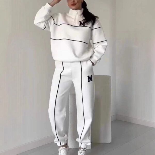 Womens 2 Piece Outfits Lounge Hoodless Pullover Sweatshirt Sweatsuit Sets Sweatshirt Baggy Fashion Sweatpants With Pockets - Image 7