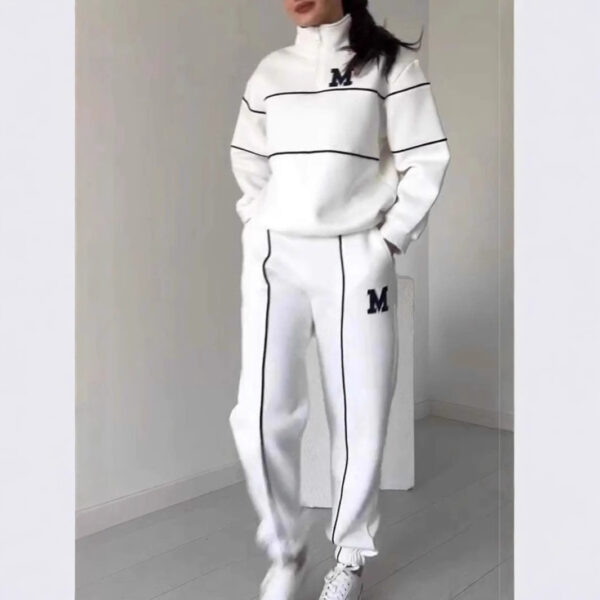 Womens 2 Piece Outfits Lounge Hoodless Pullover Sweatshirt Sweatsuit Sets Sweatshirt Baggy Fashion Sweatpants With Pockets - Image 4